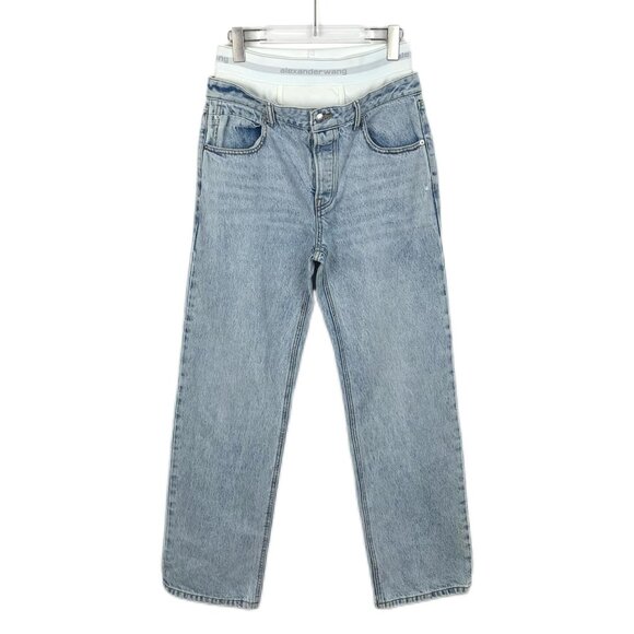 Alexander Wang Light Blue Cotton Casual Patchwork Jeans Size 27 Womens - Picture 1 of 8